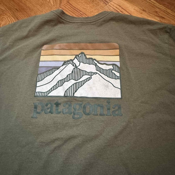 Patagonia Olive Green Graphic T-Shirt - Picture 1 of 4